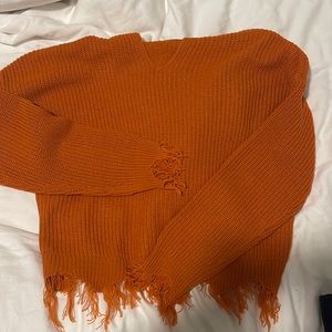 WOMENS DISTRESSED HOODED SWEATER! ☆